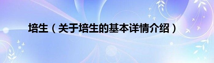 培生（关于培生的基本详情介绍）