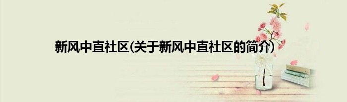 新风中直社区(关于新风中直社区的简介)