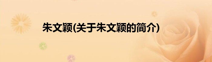 朱文颖(关于朱文颖的简介)