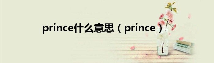 prince什么意思（prince）