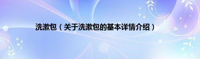 洗漱包(关于洗漱包的基本详情介绍)