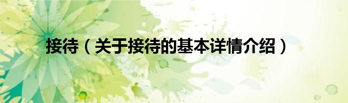 接待(关于接待的基本详情介绍)